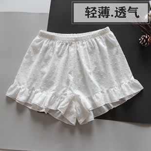 纯棉防静电防走光安全裤 三分裤 宽松打底裤 保险裤 花边内搭短裤 薄款