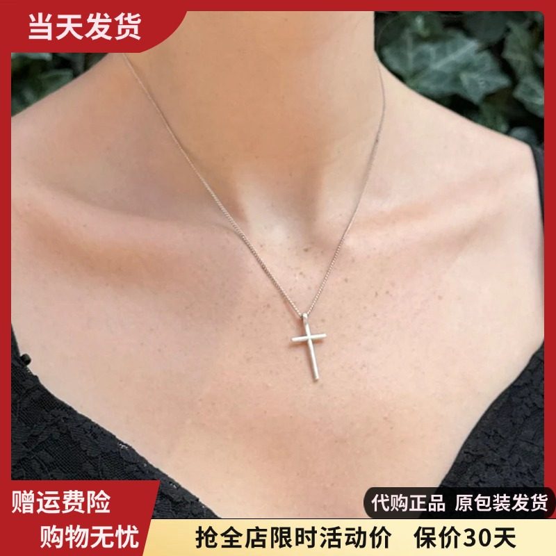 bm十字架细链锁骨链女孩