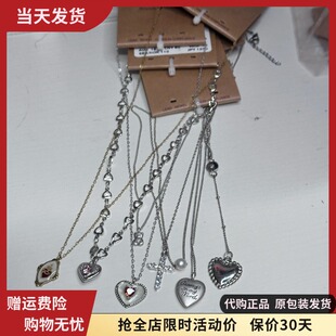 bm项链十字架女夏新款镶钻爱心字母珍珠锁骨链百搭brandymelville