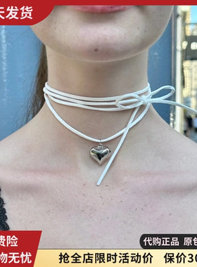 系绳银色小爱心毛衣链长链女新款