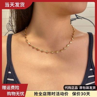 bm项链爱心金色不掉色洗澡可戴女生锁骨链国内代购brandymelville