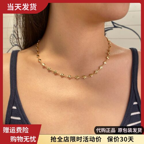 bm项链爱心金色不掉色洗澡可戴女生锁骨链国内代购brandymelville