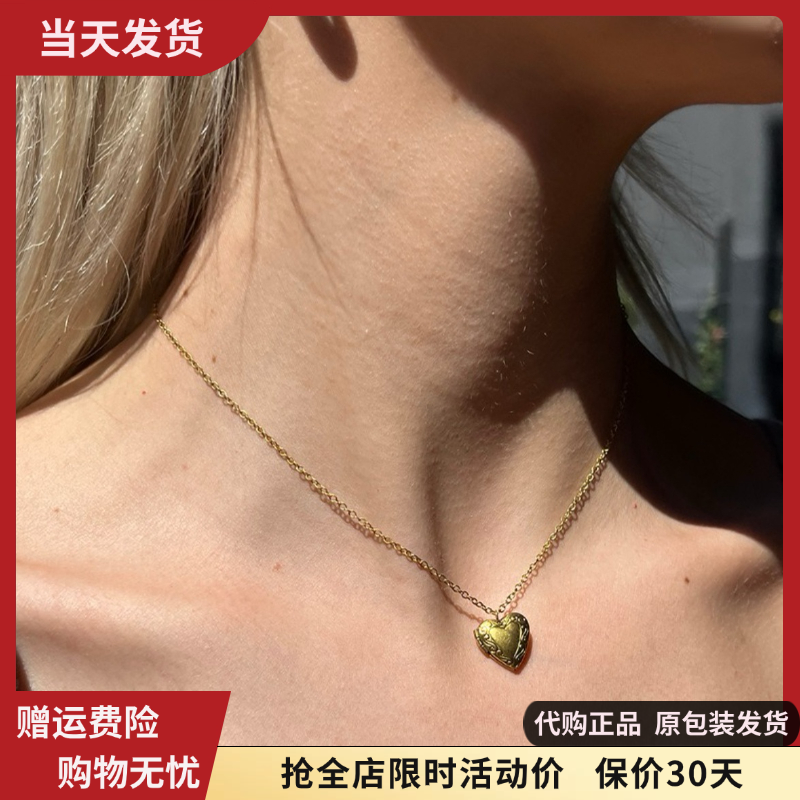 bm项链不掉色爱心可打开锁骨链女细链脖子配饰正品brandymelville