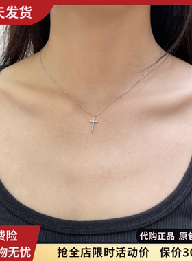 bm十字架项链满钻小号锁骨链轻奢ins风百搭新款女Brandy Melville