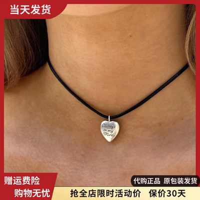 字母爱心黑绳锁骨链choker女