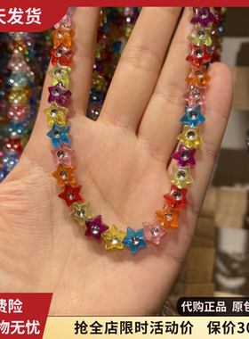 bm串珠项链彩色星星小花蝴蝶项圈链手链叠戴ins风Brandy Melville