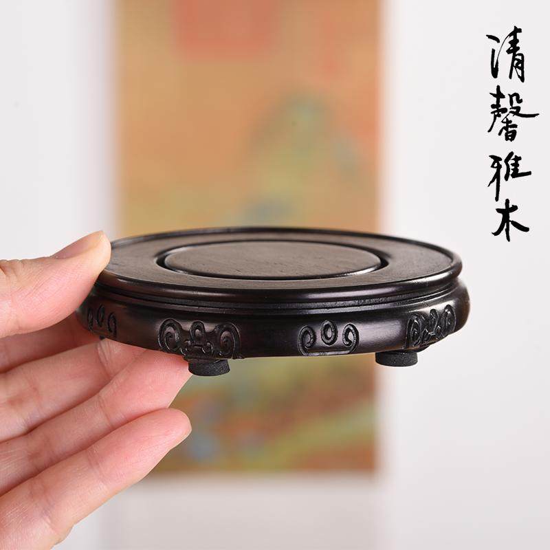 红酸枝圆形茶壶茶杯盆景薄款木雕