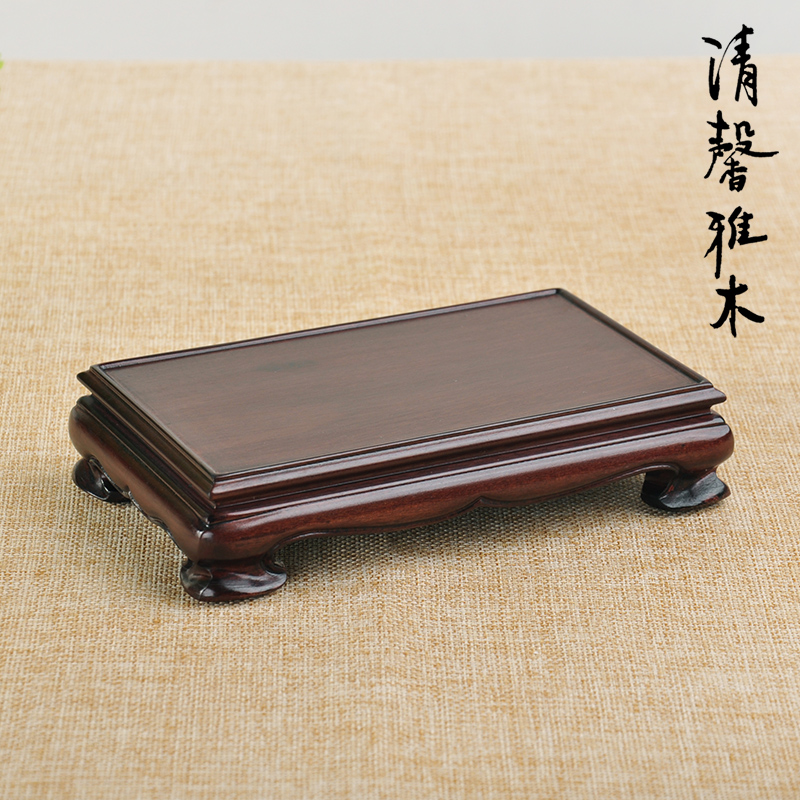 玉器印章实木明式方形花盆文玩