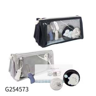 幽幽家族笔袋日系谷子包袋考试文具袋简约透明收纳学生大容量痛包