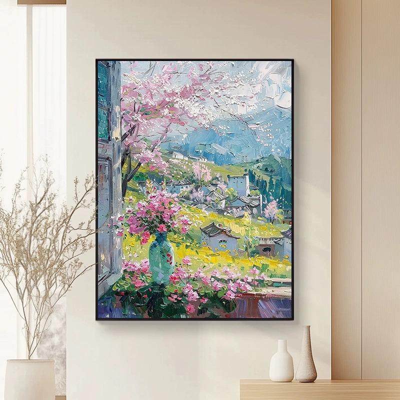 【描绘春天】diy数字油画手工