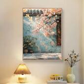 diy数字油画手工绘画填色风景花卉治愈系客厅装 春色满园 饰画