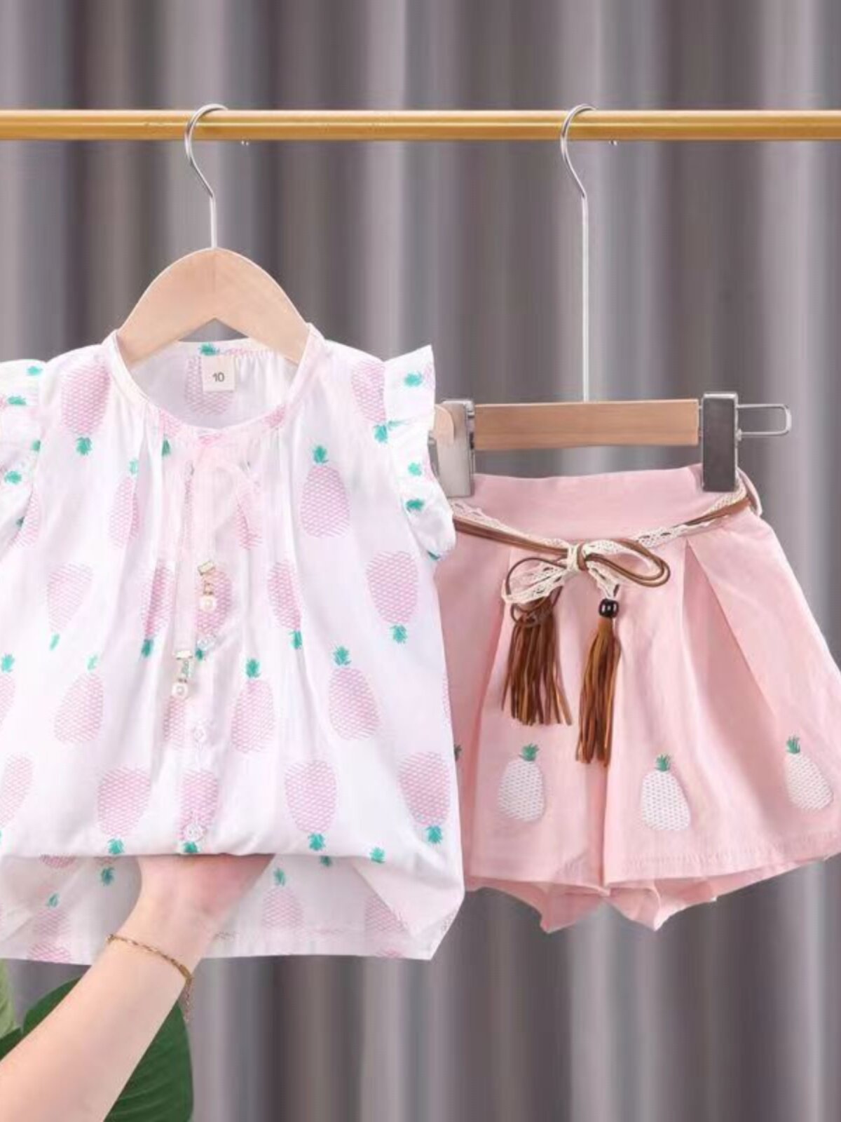 GIRLS SUMMER CLOTHES 2020 NEW SUIT FOREIGN FASHIONABLE CHILDRENS SUMMER TWO PIECE SET KOREAN FASHION TRENDY GIRL CLOTHES