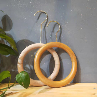 服装店S钩牛仔裤围巾丝巾架包包带磁铁裤钩木纹圈环木圈挂钩钩子