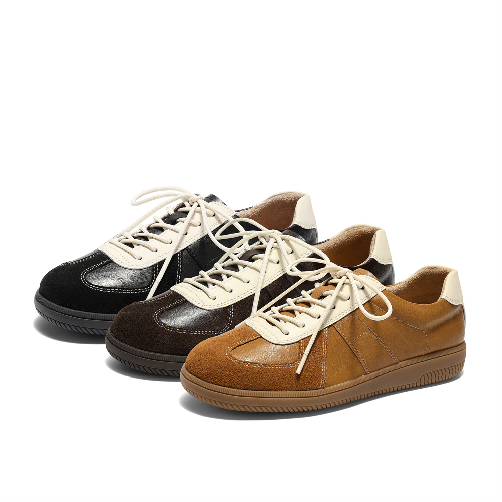 森达复古德训鞋女款运动板鞋新款超火厚底休闲鞋阿甘鞋4QS27CM5