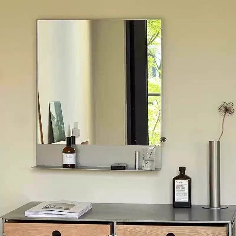 简约不锈钢浴室镜子洗手间壁挂镜子洗手台化妆镜梳妆镜厕所镜子