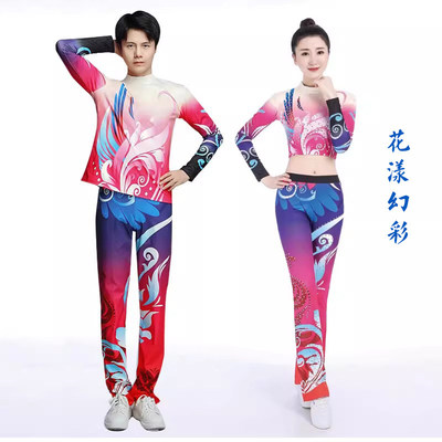 出租花漾幻彩啦啦队服啦啦操健美操服男女款拉拉服装演出服租赁