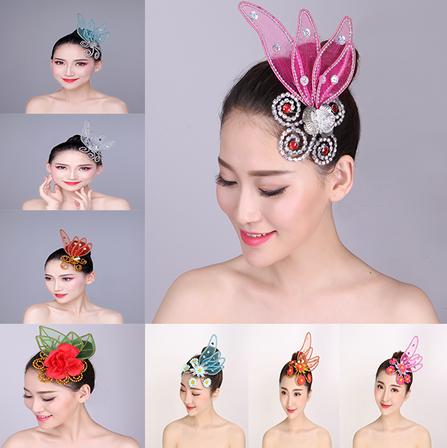 特价厂家直销直销舞台头花小四叶民族舞打歌广场舞蹈服舞蹈头饰