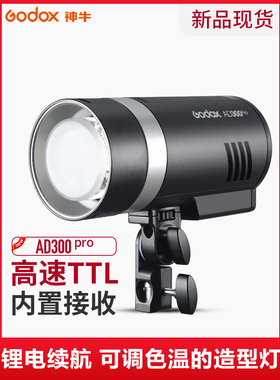 神牛AD300PRO外拍闪光灯300W便携式户外LED补光高速TTL同步摄影灯