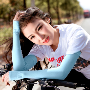 夏季冰爽袖防晒手套女防紫外线长款冰丝袖套男士开车手臂套袖袖子