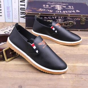 一脚蹬鞋男懒人防水防滑运动皮鞋厚底夏季春秋帆布男士新款工作鞋