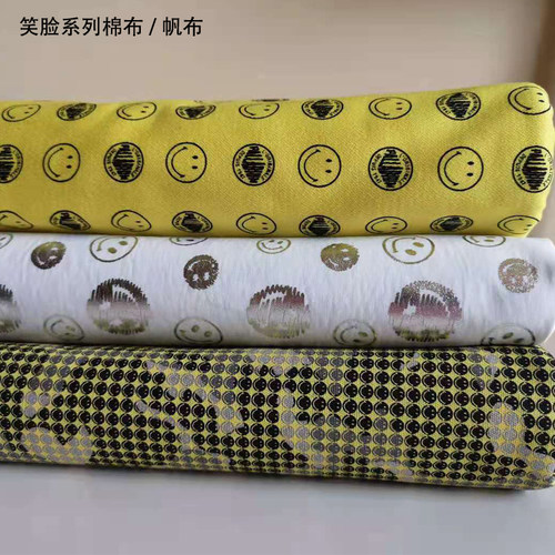diy笑脸系列帆布包袋服装棉布
