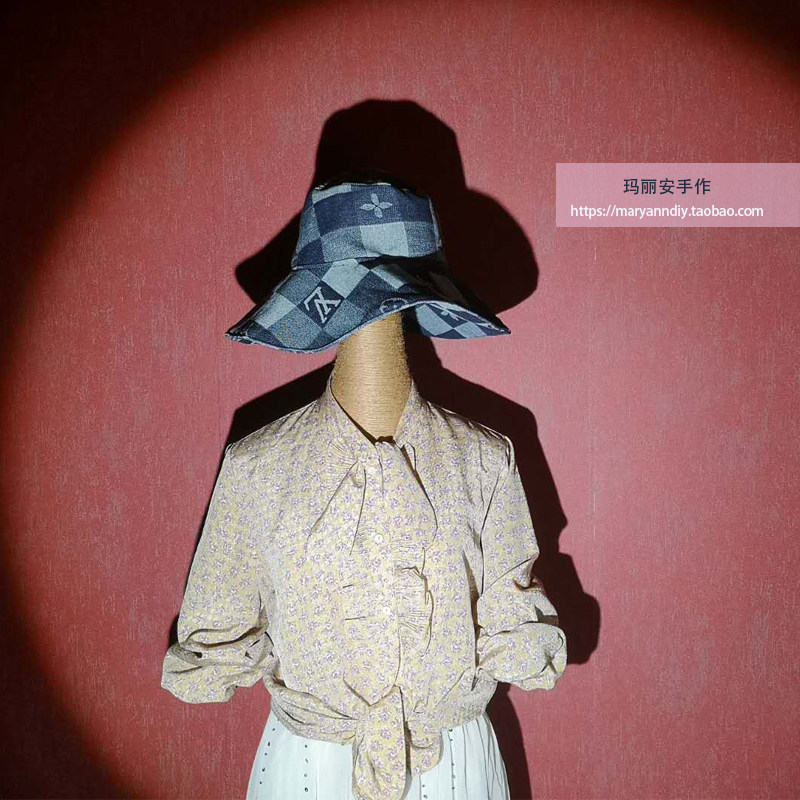渔夫帽材料包diy手作夏季大小檐帽头围小48大60码女士男士儿童帽