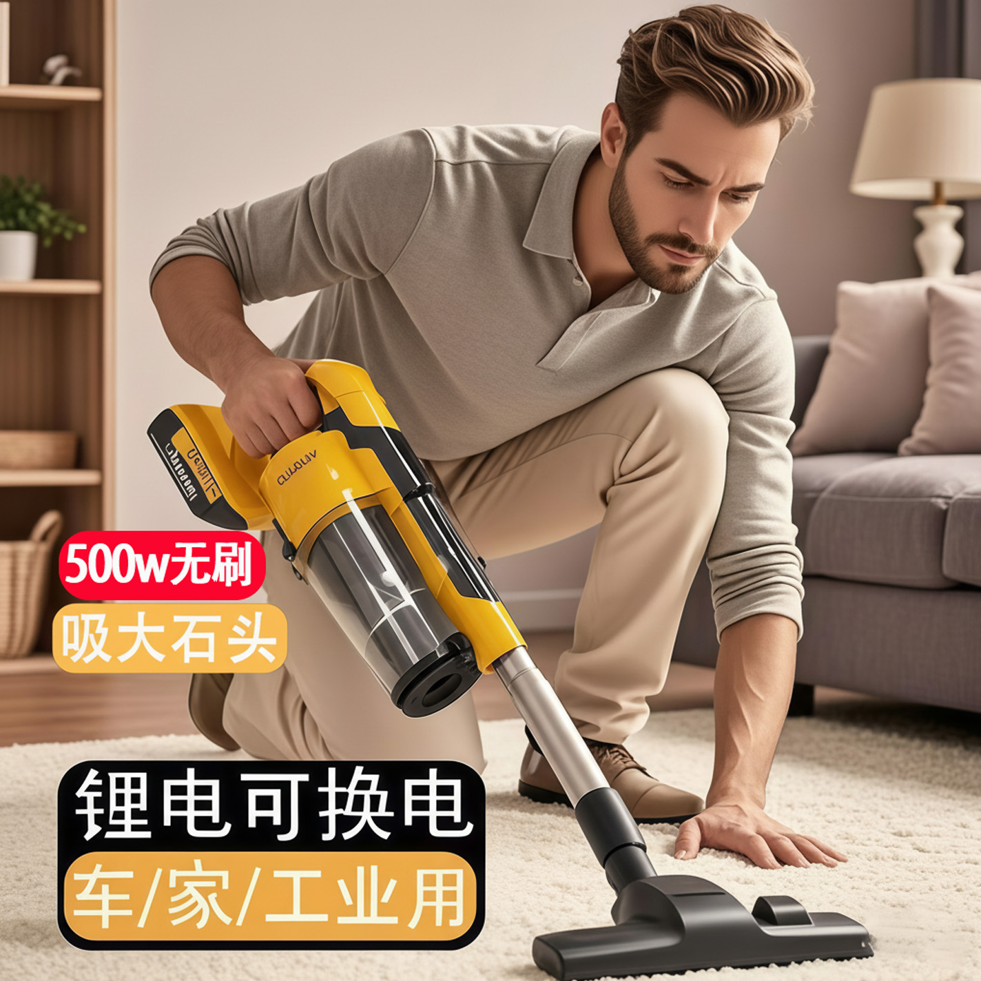 无线锂电吸尘器家用工业车载强大吸力小型手持猫毛扫吸拖地一体机