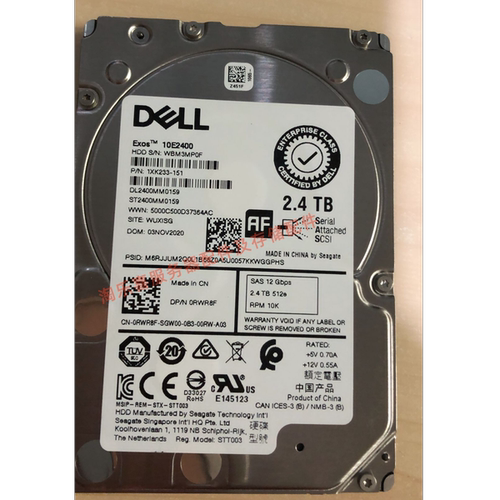 DELL R610 R620 R630 R640 2.4T 10K 2.5寸 SAS 12Gb 服务器硬盘
