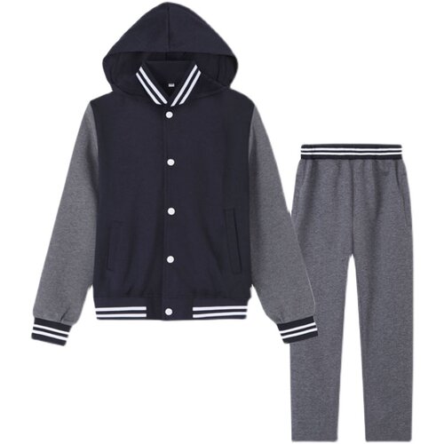 伊顿纪德同款中小学生校服春秋款枣红藏青棒球服上衣深灰色直筒裤