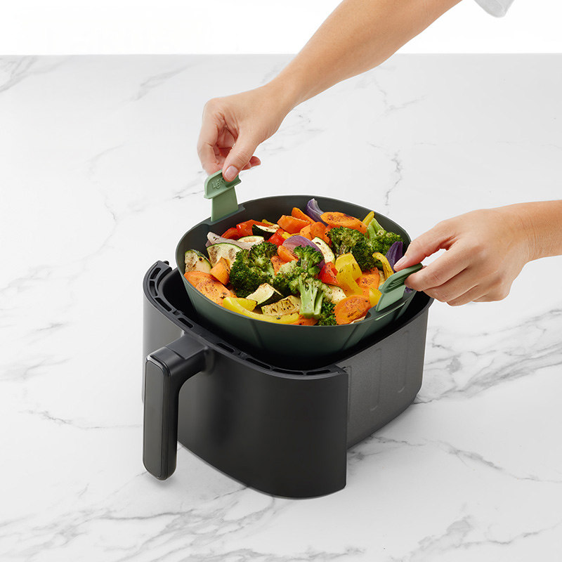 乐葵空气炸锅篮子硅胶可调边角贴合易清洗家用无油低脂健康烹饪