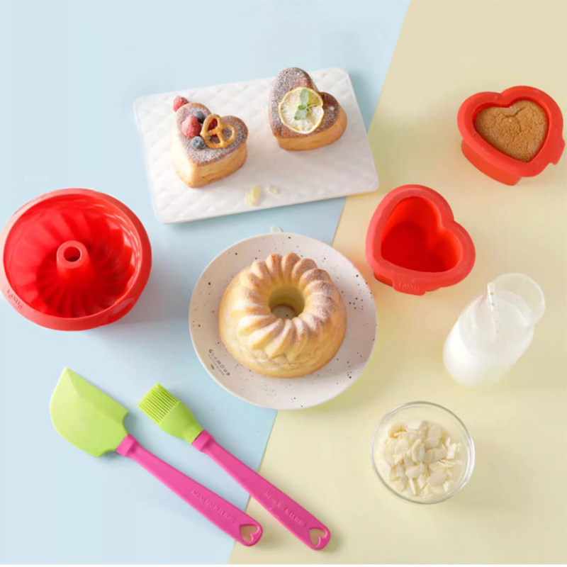乐葵心形硅胶蛋糕模具烘焙工具套装新手DIY蛋糕杯家用蛋糕模健康