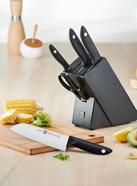 双立人德国炫银PointS刀具套装黑色彩色家用厨房菜刀切菜水果刀