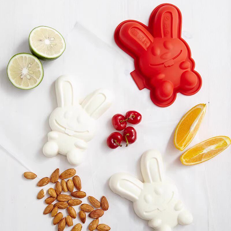 乐葵可爱卡通动物烘焙模具硅胶蛋糕模具DIY烘焙工具兔牛趣味造型