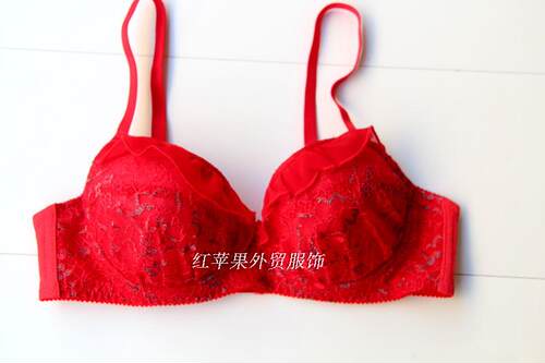 本命年大红蕾丝性感文胸包邮