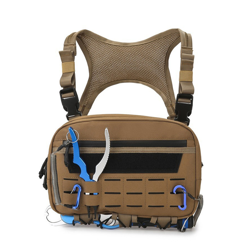 户外出行运动骑行男士胸包多功能军迷战术机能马甲背心包可放平板