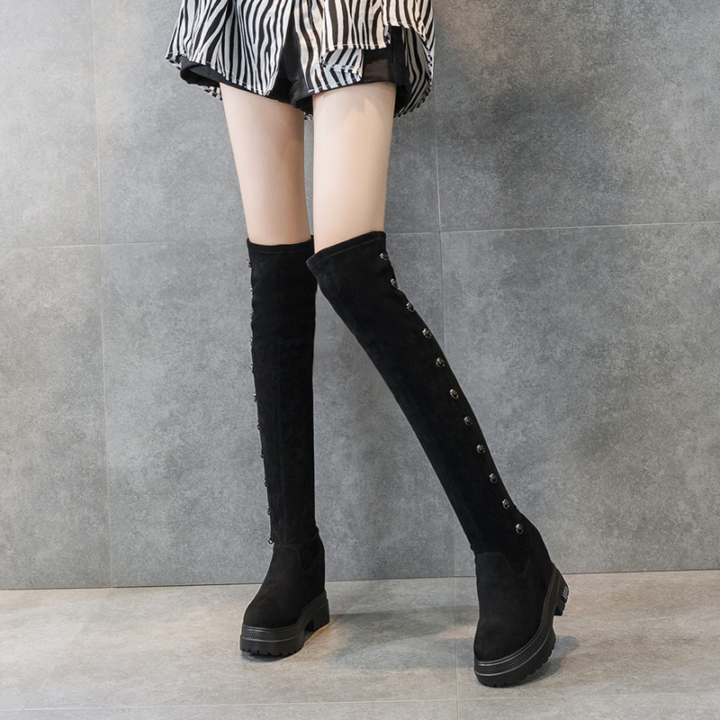 内增高10CM过膝靴女2025秋冬新款小个子弹力靴厚底加绒瘦瘦靴百搭,女鞋,弹力靴/袜靴,淘宝优惠券,粉丝福利购,淘宝优惠卷