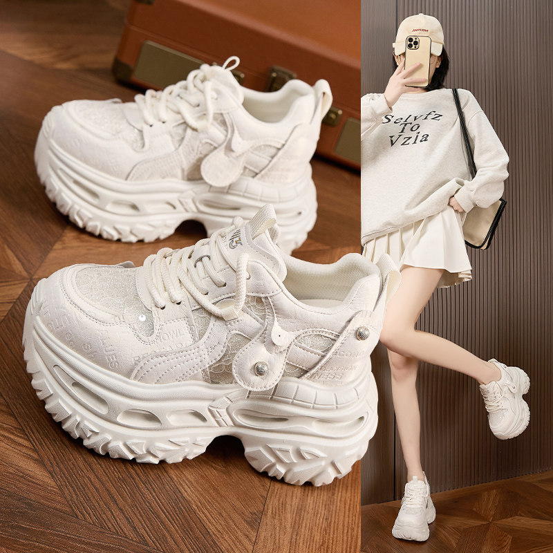 厚底内增高爆款老爹鞋女春季新款时尚小香风休闲鞋运动小白鞋百搭,女鞋,松糕（摇摇）鞋,淘宝优惠券,粉丝福利购,淘宝优惠卷