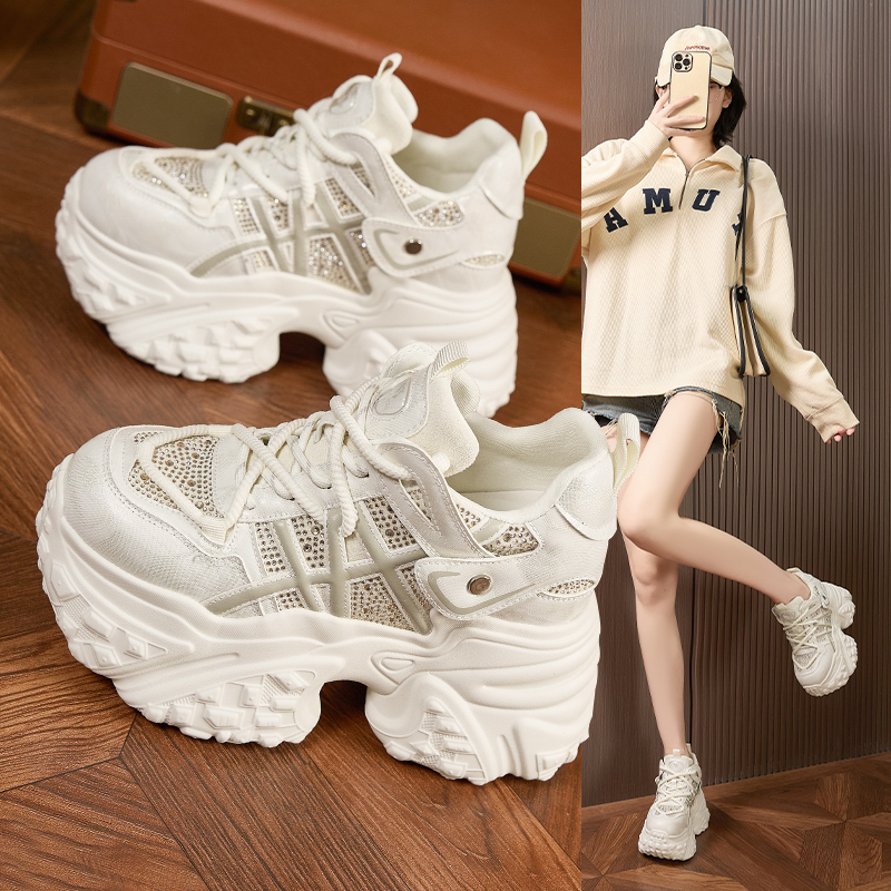 厚底时尚水钻休闲运动春季老爹鞋