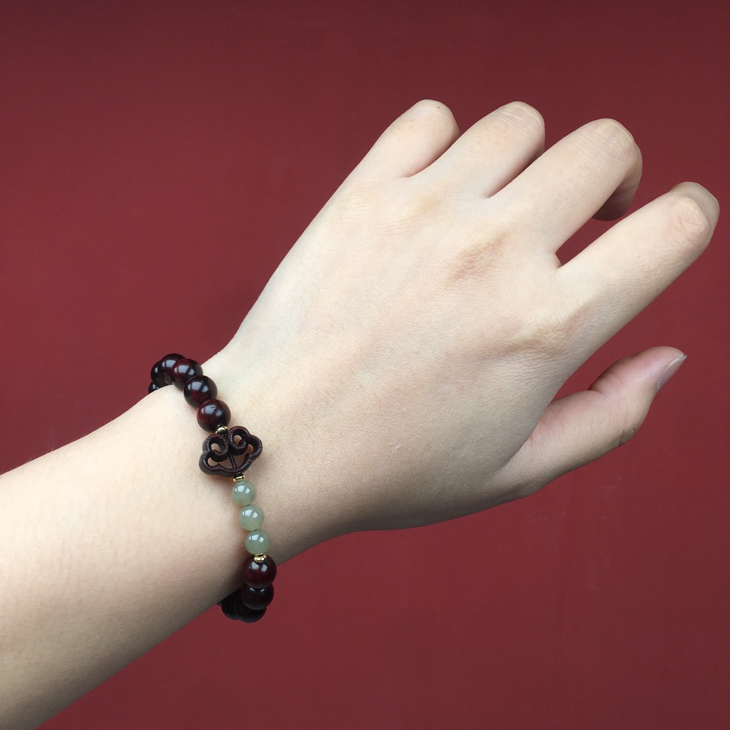 印度小叶紫檀木如意福禄双圈木手串男招财纳福国风文玩佛珠女手链