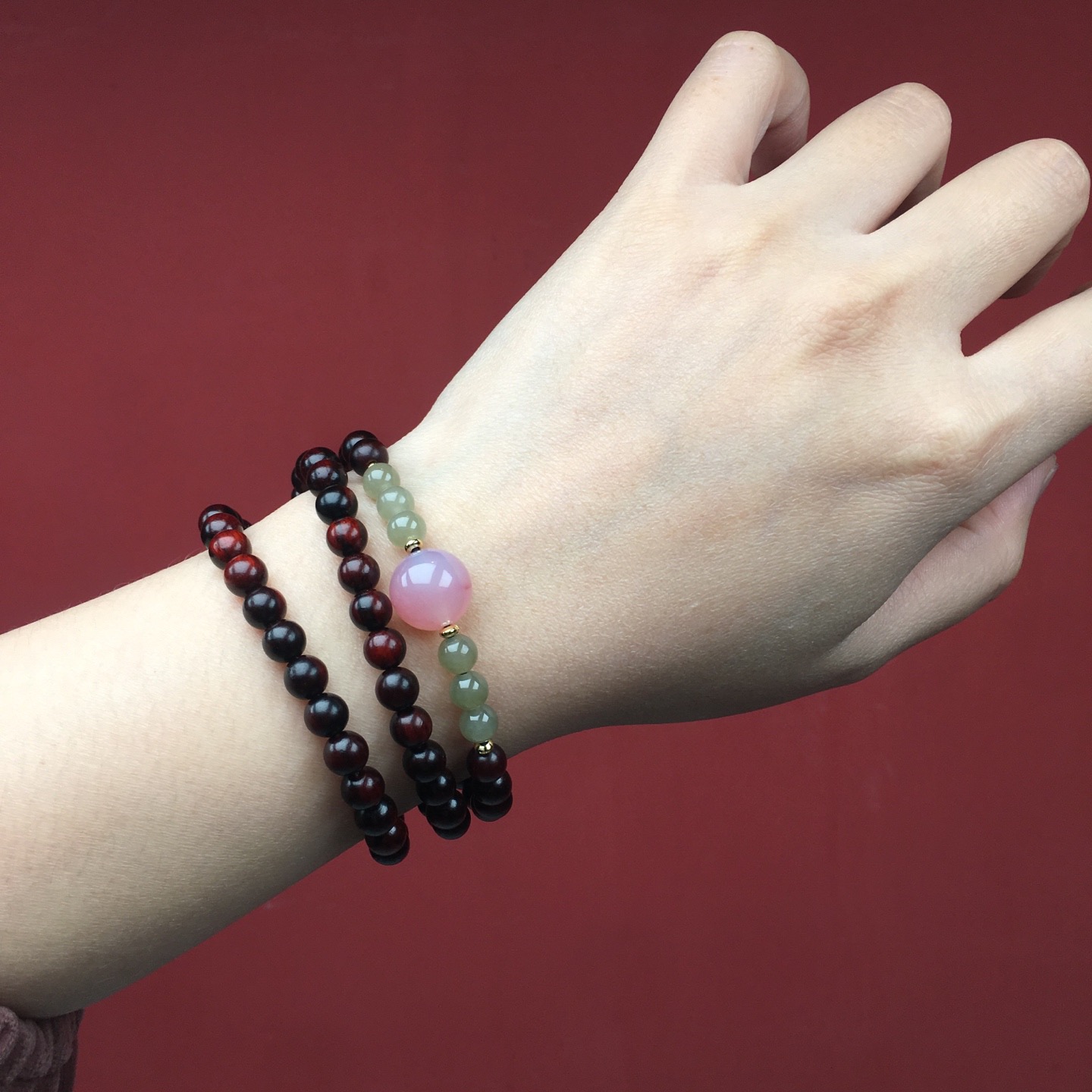 高端小叶紫檀手串女款6mm佛珠念珠檀香木质文玩手链女盘玩收藏级