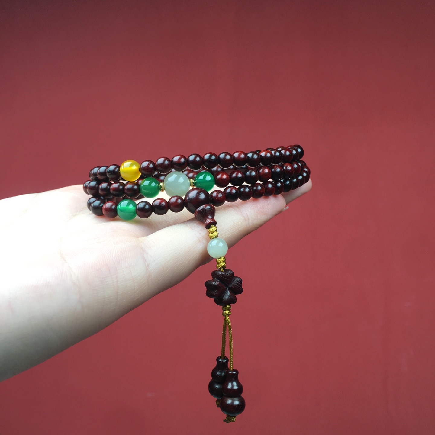 高端小叶紫檀手串佛珠念珠正品檀香木质文玩佛珠手链女盘玩高级感