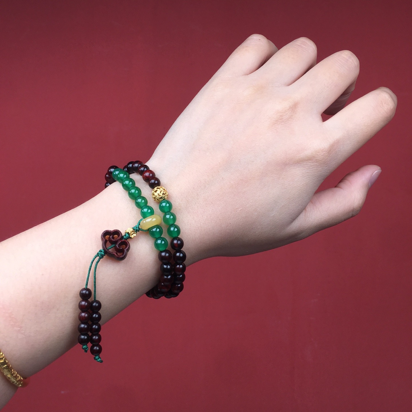 印度小叶紫檀木手串百搭叠戴招财转运补木手链女款檀香文玩佛珠念