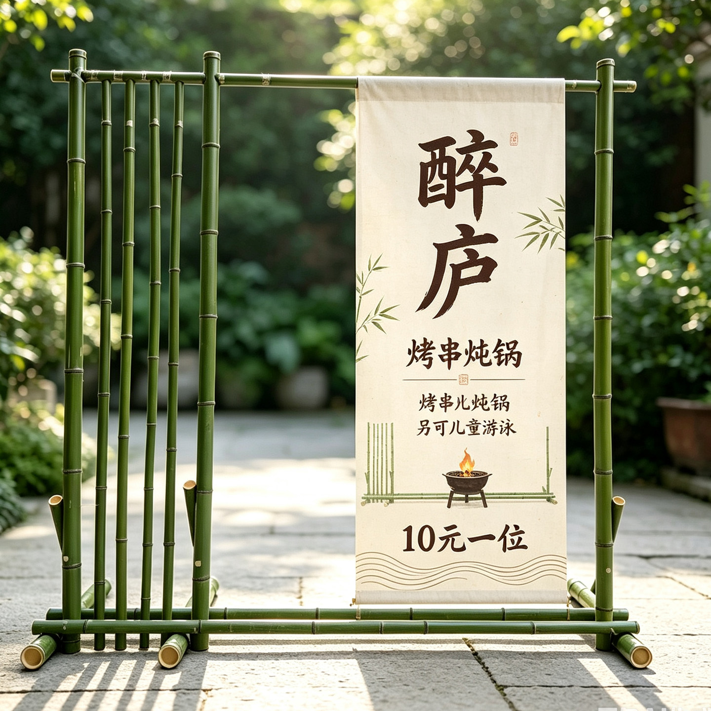 竹架子婚庆竹竿装饰竹筒花艺造景