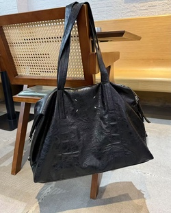 欧韩高质感羊皮纹软皮休闲慵懒松弛感托特手提单肩包大容量购物袋