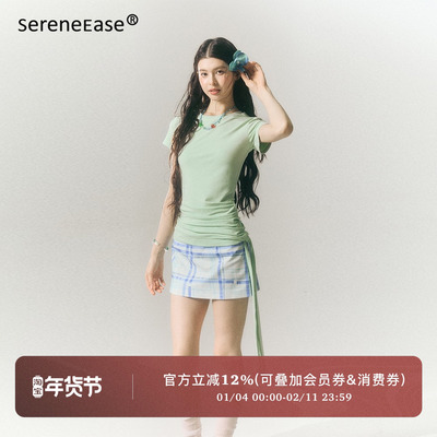 SereneEase三色弯刀飘带T恤