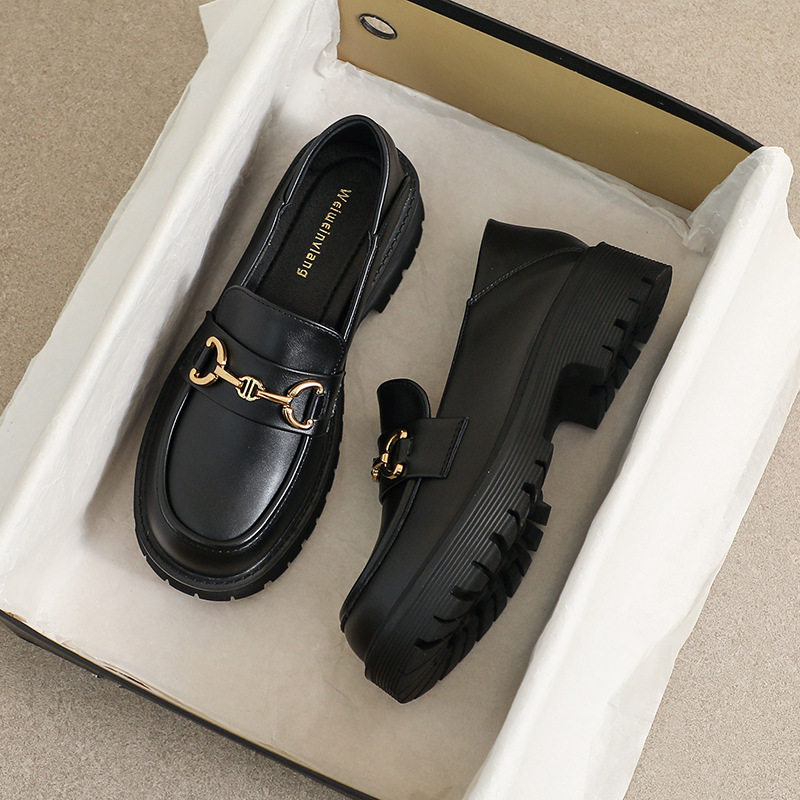 大码女鞋41-43厚底乐福鞋女2025新款小个子复古英伦风小皮鞋增高,女鞋,乐福鞋（豆豆鞋）,淘宝优惠券,粉丝福利购,淘宝优惠卷