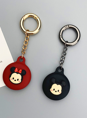 适用于苹果AirTag2代定位器扣环硅胶保护套车钥匙壳儿童防丢壳Airtags宠物防丢保护壳AirTag硅胶软壳挂扣