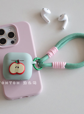 简约小众撞色苹果适用于airpodspro3代耳机壳苹果airpods4无线蓝牙保护套ipods2连体a1602软硅胶防摔Pro二代
