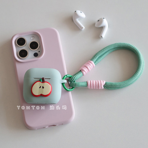 简约小众撞色苹果适用于airpodspro3代耳机壳苹果airpods4无线蓝牙保护套ipods2连体a1602软硅胶防摔Pro二代