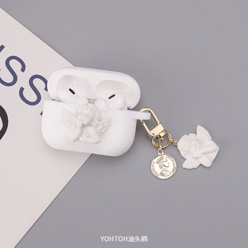 2024新款适用于苹果4代蓝牙耳机保护套AirPods3连体硅胶AirPodsPro2代软壳天使AirPods1/2一体式耳机软壳小众,3C数码配件,耳机保护套,淘宝优惠券,粉丝福利购,淘宝优惠卷